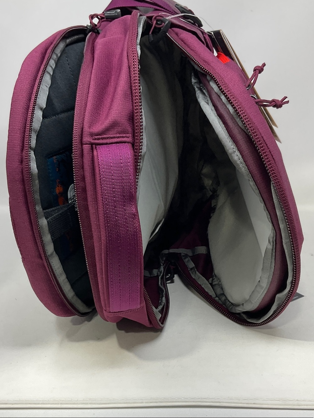 The North Face Backpack in Plum with Bright Red Accents - Picture 3 of 4